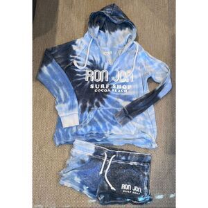 Ron Jon Surf Shop tie-dye hoodie and shorts set Medium